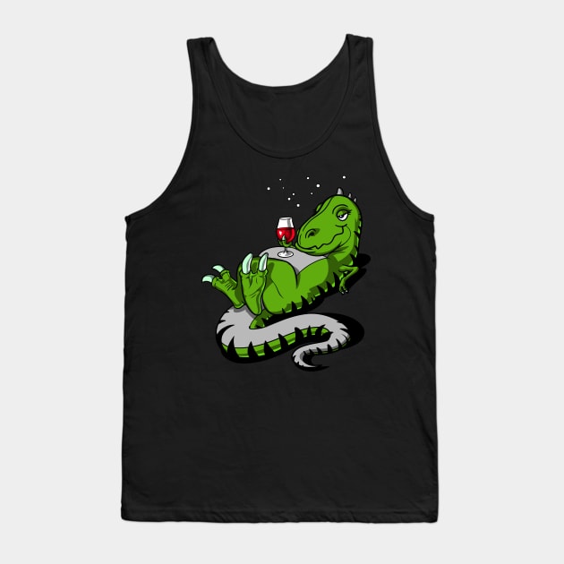 T-Rex Dinosaur Wine Party Tank Top by underheaven